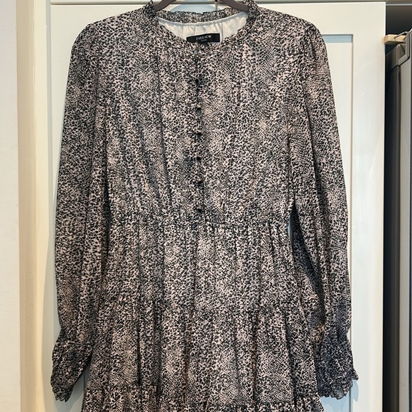 Ever New Petite Skater Ruffled Tiered Dress Long Sleeves - Picture 14 of 17